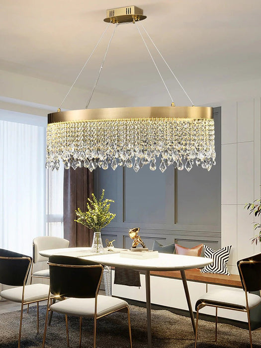 MIRODEMI® Luxury rectangle/oval chandelier lighting for dining room, kitchen