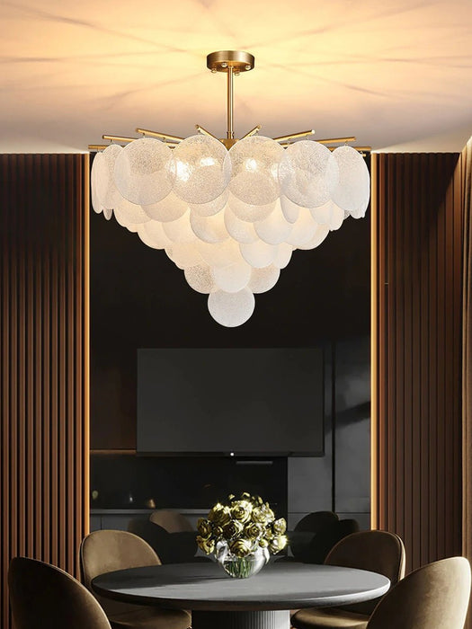 MIRODEMI® Round white glass ceiling light for bedroom, living room