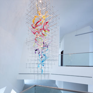 La Roquette-sur-Siagne | Colourful Modern Glass Chandelier