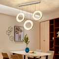 3 Lights - Hanging LED crystal lamp for staircase, lobby, living space, stairwell