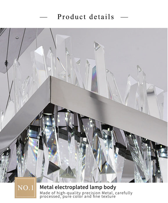 MIRODEMI® Sassello | Modern Design Rectangle Crystal Chandelier