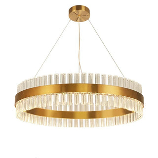 Gold|Round|Hanging|Pendant|Lighting|Fixture|Crystal|Modern|Elegant