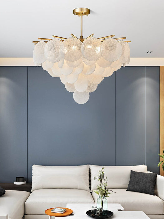 MIRODEMI® Péone | Round Obscure Glass Ceiling Chandelier