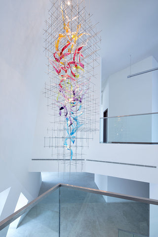 MIRODEMI® La Roquette-sur-Siagne | Colourful Modern Glass Chandelier W47.2x47.2x118.1" / W120xD120xH300cm