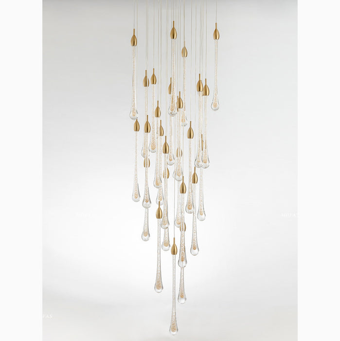 Castagniers | Staircase Gold Crystal Chandelier