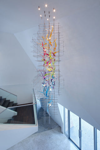 La Roquette-sur-Siagne | Colourful Modern Glass Chandelier