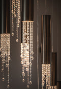 5 Lights - Hanging crystal light fixture for lobby, staircase, loft, stairwell