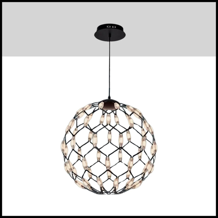 Acquaro | Stylish Black/White Pendant Ball-Shaped Chandelier