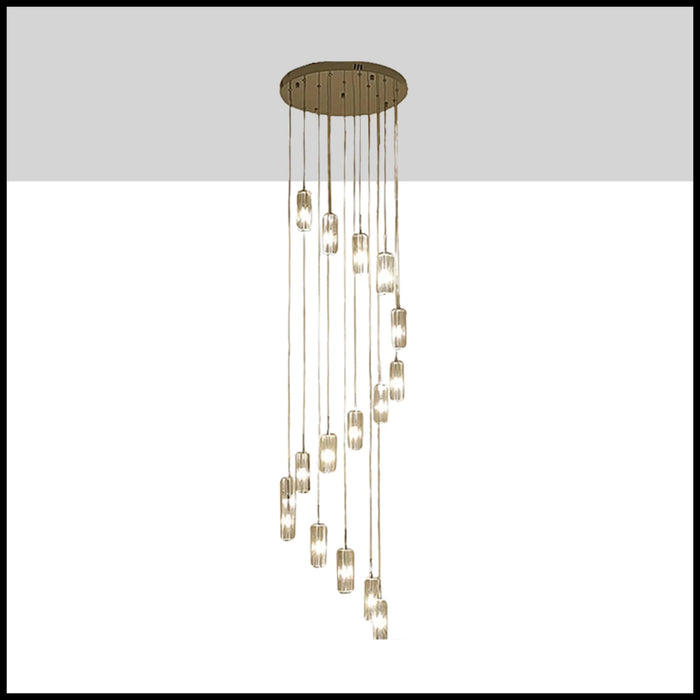 Cannes | Staircase Pendant Crystal Long Light Fixture