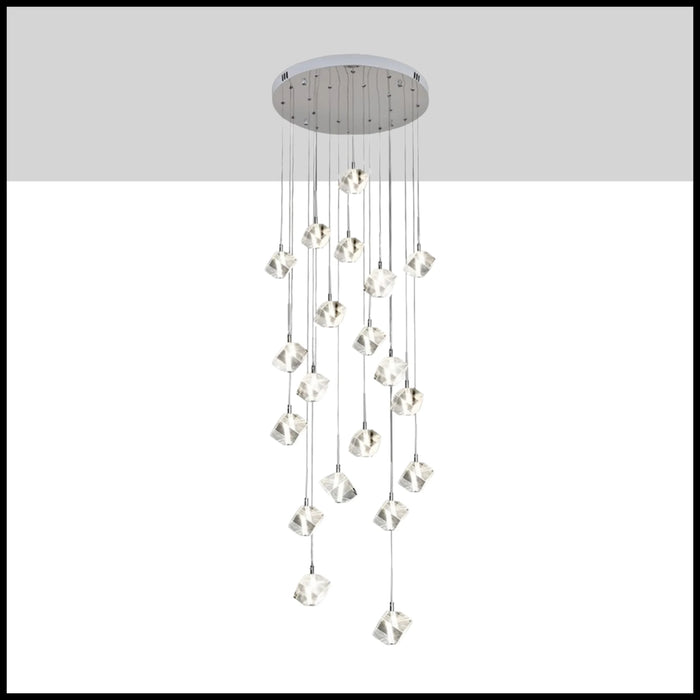 Nice | Crystal Staircase Chrome Chandelier