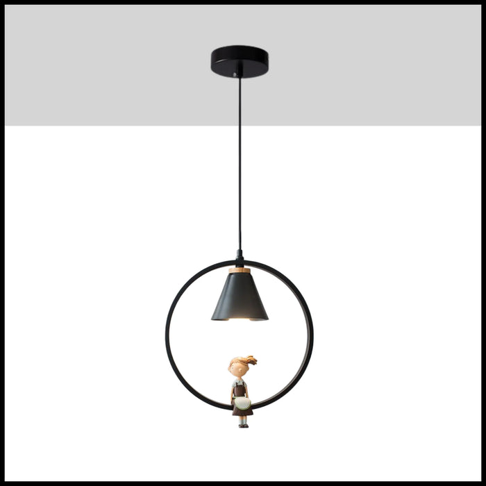 Saint-Dalmas-le-Selvage | Pendant Light with Girl&Boy Figures