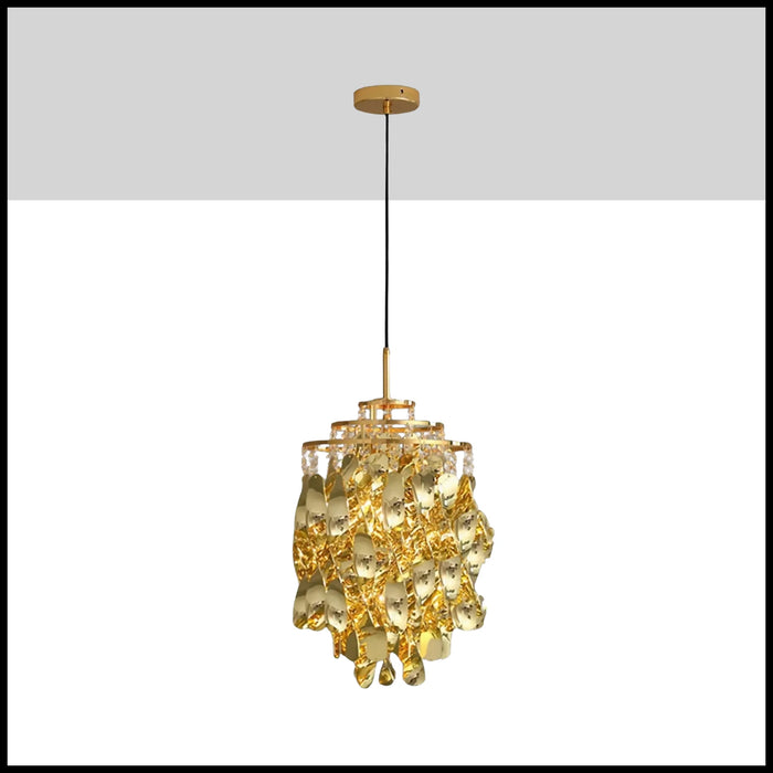 Stunning Gold/Chrome Crystal Pendant Chandelier