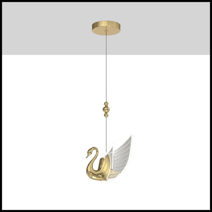 Swan Design Gold Chandelier