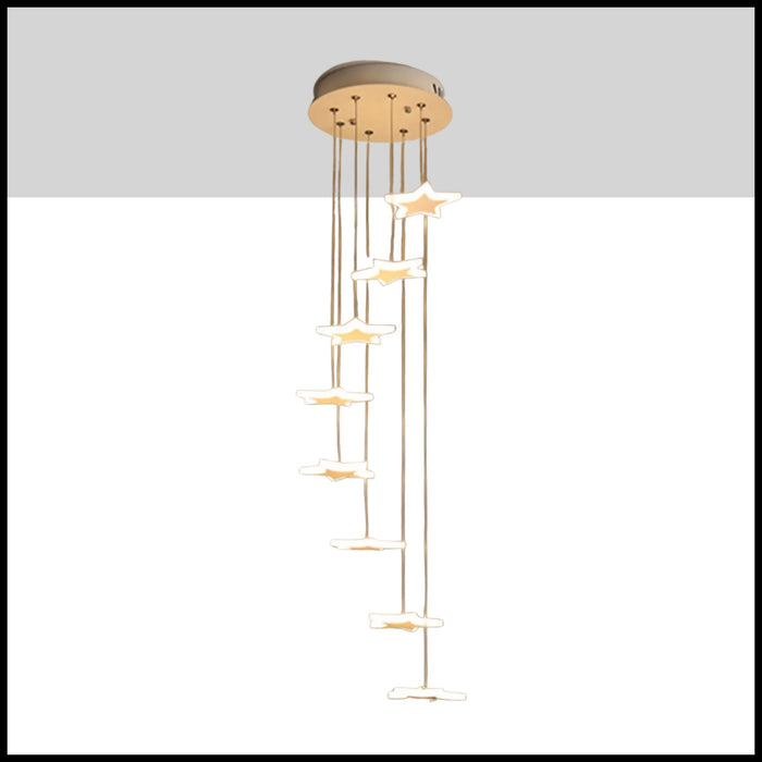 Valbonne | Stairway Star-Shaped Spiral Pendant Chandelier