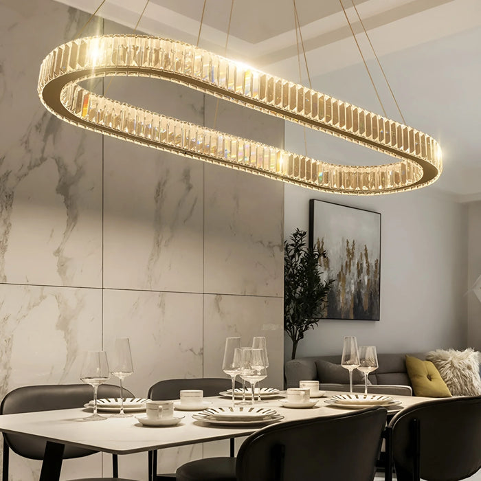 Nieuwpoort | Oval Modern Crystal Chandelier for Dining Room