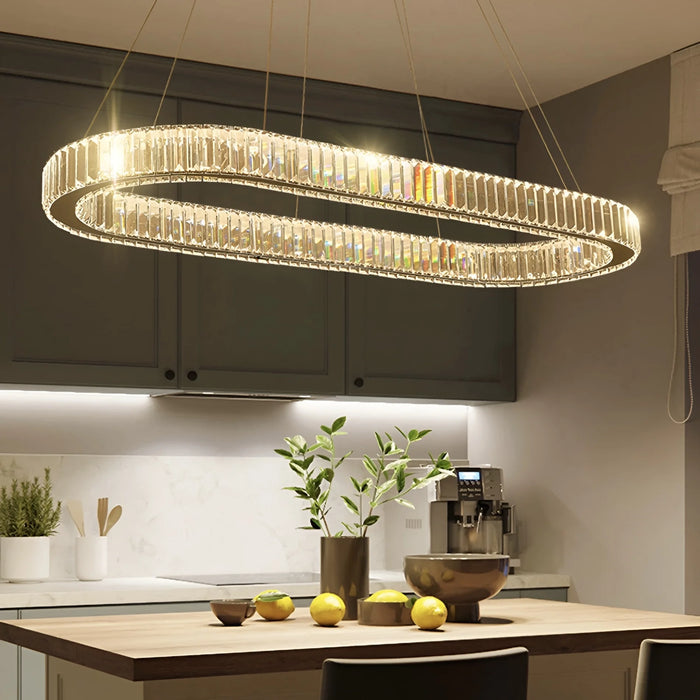 Nieuwpoort | Oval Modern Crystal Chandelier for Dining Room