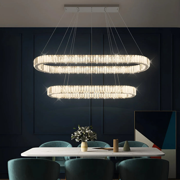 Nieuwpoort | Oval Modern Crystal Chandelier for Dining Room