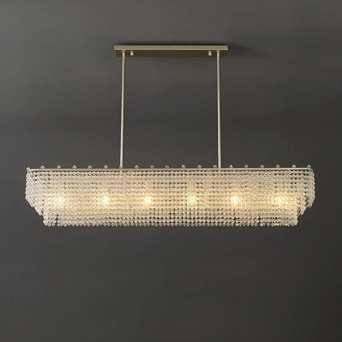 Turnhout | Chrome/Gold Rectangle Crystal Hanging Chandelier