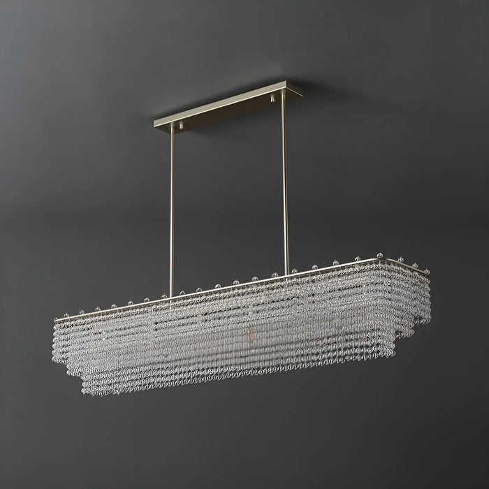 Turnhout | Chrome/Gold Rectangle Crystal Hanging Chandelier