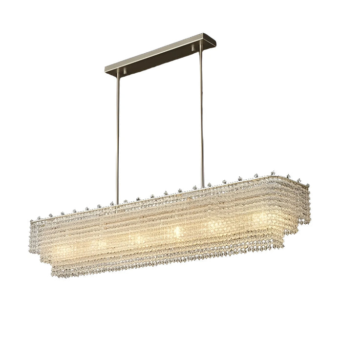 Turnhout | Chrome/Gold Rectangle Crystal Hanging Chandelier