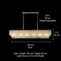 Stylish Chrome/Gold Rectangle Crystal Hanging Chandelier