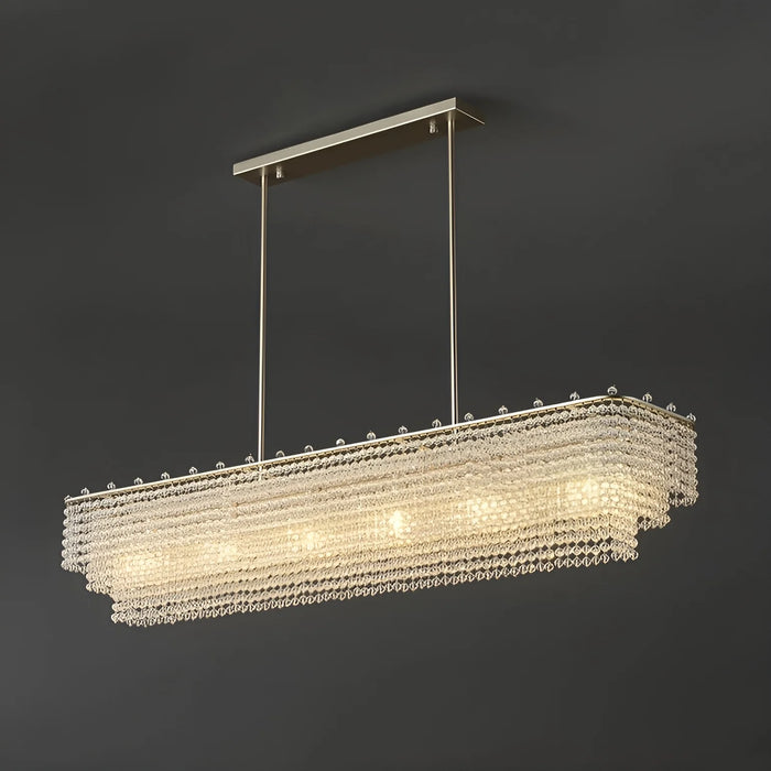 Turnhout | Chrome/Gold Rectangle Crystal Hanging Chandelier