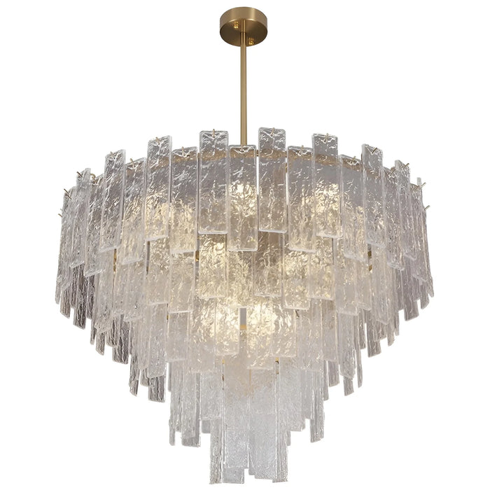 Torhout | Rectangle/Round Frosted Glass Hanging Chandelier for Living Room