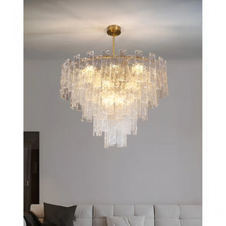 Torhout | Rectangle/Round Frosted Glass Hanging Chandelier for Living Room