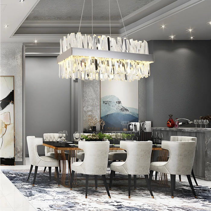 Sassello | Modern Design Rectangle Crystal Chandelier