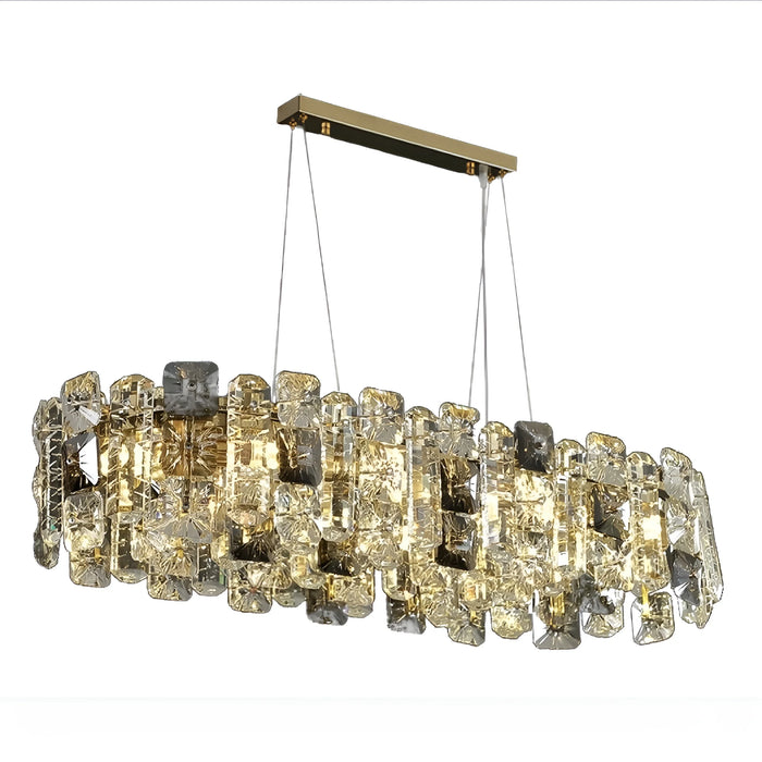 Oudenaarde | Gold Oval Luxury Crystal Hanging Chandelier for Dining Room