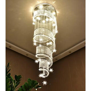 Revest-les-Roches | Meteor Star Crystal Spiral Ceiling Chandelier