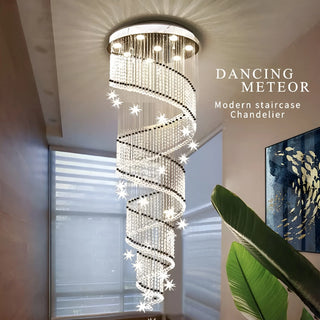 Revest-les-Roches | Meteor Star Crystal Spiral Ceiling Chandelier