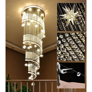 Revest-les-Roches | Meteor Star Crystal Spiral Ceiling Chandelier