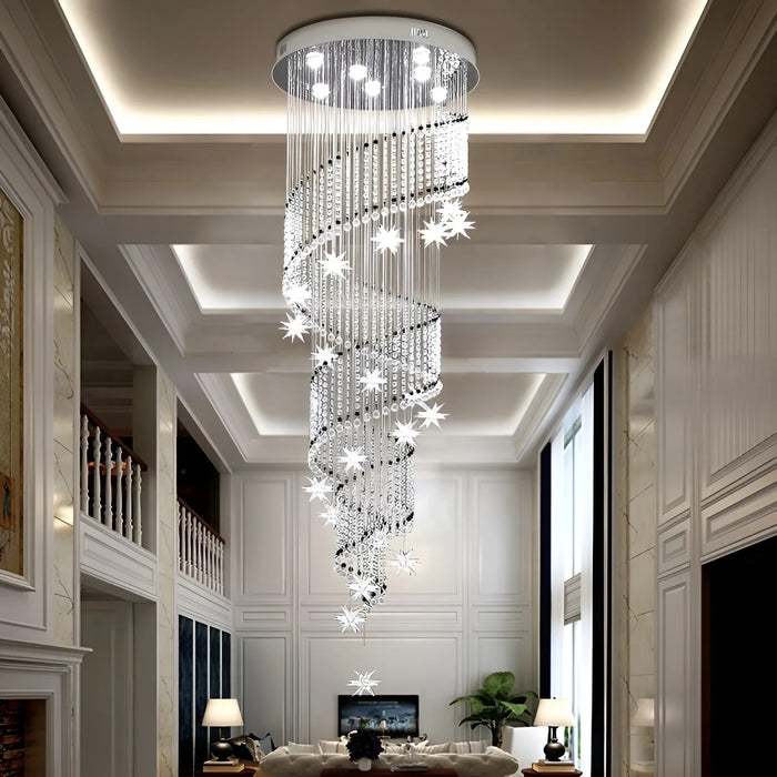 Revest-les-Roches | Meteor Star Crystal Spiral Ceiling Chandelier