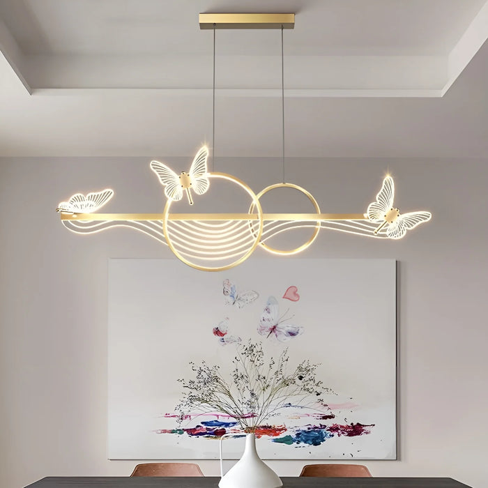 Aigle | Gold Butterfly Chandelier for Dining Room