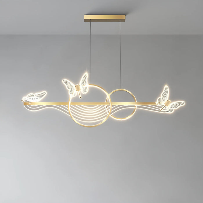 Aigle | Gold Butterfly Chandelier for Dining Room