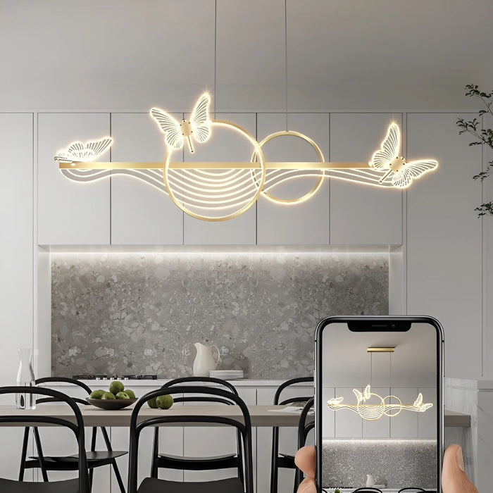 Aigle | Gold Butterfly Chandelier for Dining Room