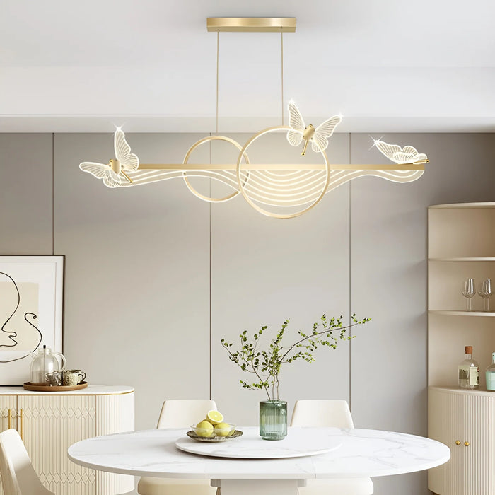 Aigle | Gold Butterfly Chandelier for Dining Room