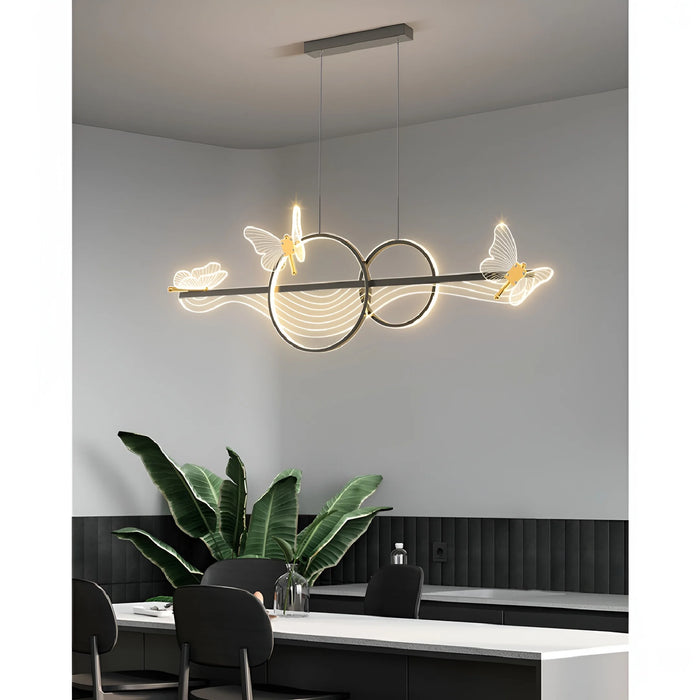 Aigle | Gold Butterfly Chandelier for Dining Room