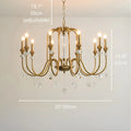 Imperial Crystal Chandelier 10-light size with adjustable hanging chain and 35-inch width