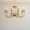 Imperial Crystal Chandelier 10-light classic brass chandelier with crystal drops