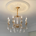 Imperial Crystal Chandelier front view illuminated with candle-style bulbs