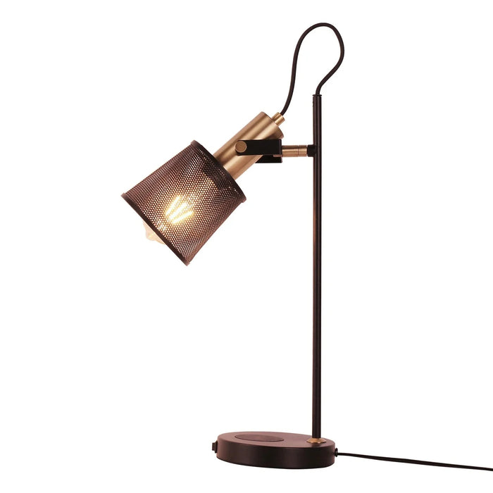 Retro|Industrial|Table|Desk|Lamp|Black|Gold|Charger|Adjustable|Turning|Wireless