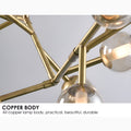 Luxury Molecular-Shaped Chandelier for Living Room, Kitchen, 17 Lights (Small), Warm Light