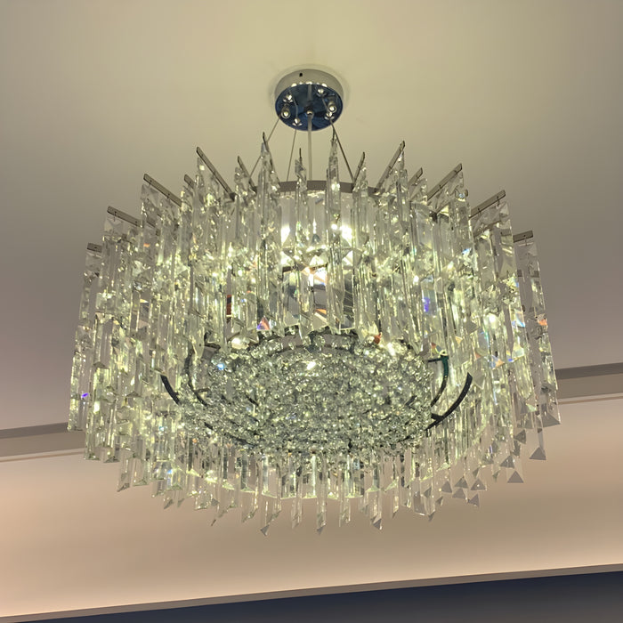 MIRODEMI Modern Luxury Drum Crystal LED Chandelier in Creative Design for Living Room, Bedroom 