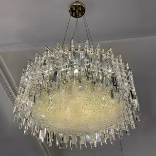 MIRODEMI Modern Luxury Drum Crystal LED Chandelier in Creative Design for Living Room, Bedroom 