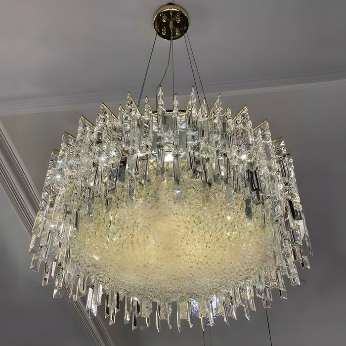 MIRODEMI Modern Luxury Drum Crystal LED Chandelier in Creative Design for Living Room, Bedroom 