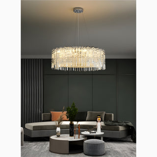 MIRODEMI Modern Luxury Drum Crystal LED Chandelier in Creative Design for Living Room, Bedroom 