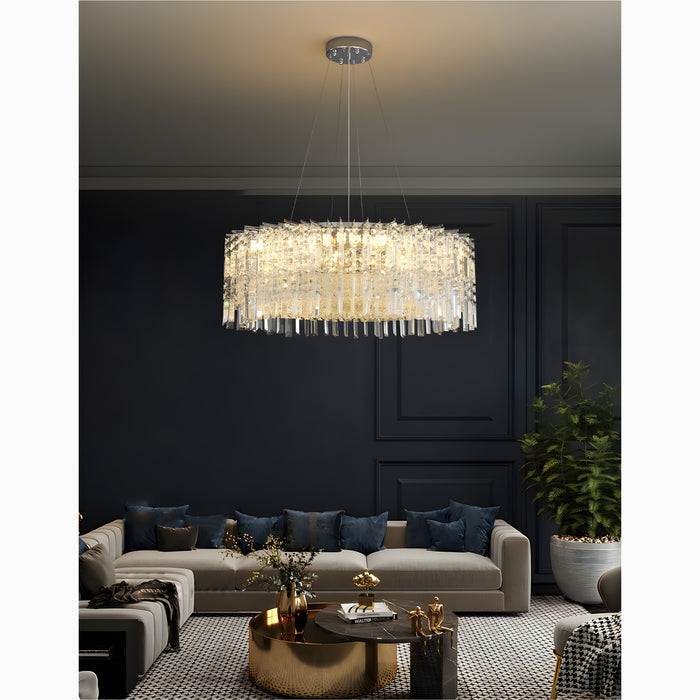 MIRODEMI Modern Luxury Drum Crystal LED Chandelier in Creative Design for Living Room, Bedroom 