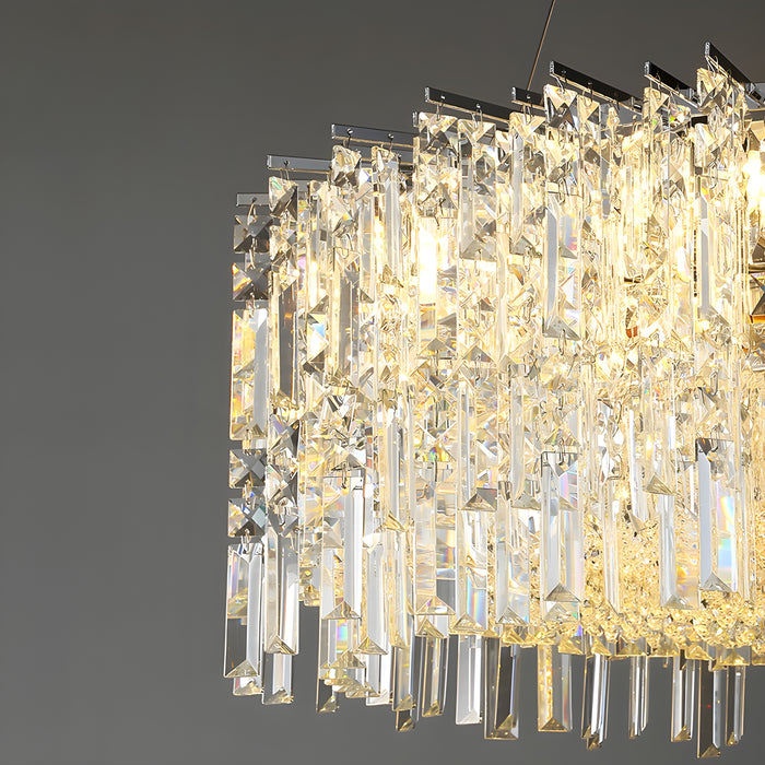 MIRODEMI Modern Luxury Drum Crystal LED Chandelier in Creative Design for Living Room, Bedroom 